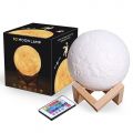 3D Светильник Лампа Луна - 3D moon lamp, 15 см с пультом, белый