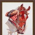 Схема для вышивки бисером - "Девушка с лошадью"