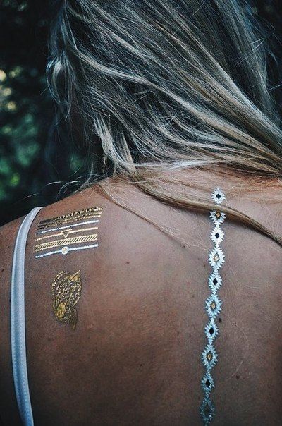 Металлические флеш тату, временные татуировки на тело