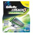 Сменные кассеты для бритья Gillette Mach3 Sensetive 4 лезвия
