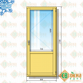 Дверь деревянная балконная БД ОСП 21-9 Бп (2100х900 мм, в проем 2130х930 мм) одностворчатая