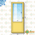Дверь деревянная балконная БД ОСП 22-9 Бл (2200х900 мм, в проем 2230х930 мм) одностворчатая