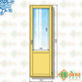 Дверь деревянная балконная БД ОСП 22-7 Бп (2200х700 мм, в проем 2230х730 мм) одностворчатая