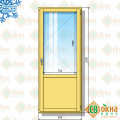 Дверь деревянная балконная БД ОСП 22-9 Бп (2200х900 мм, в проем 2230х930 мм) одностворчатая