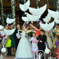 Биоголуби или свадебные надувные воздушные голуби