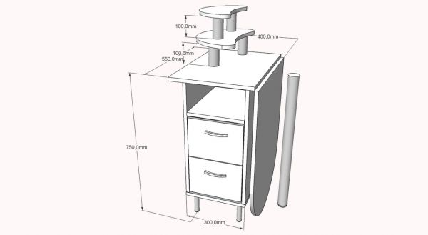 Маникюрный стол своими руками чертежи и размеры