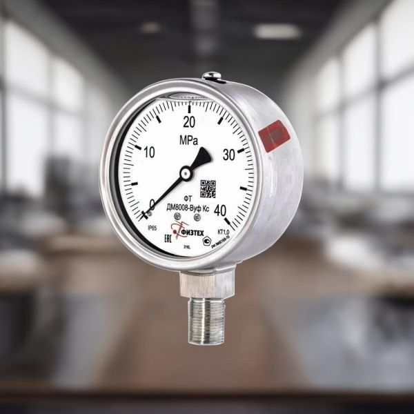 Коррозионностойкий манометр ДМ8008-ВУф Кс 0-40 МПа кт.1,0 d.100 IP65 M20*1,5 РШ SG ВуГл Физтех