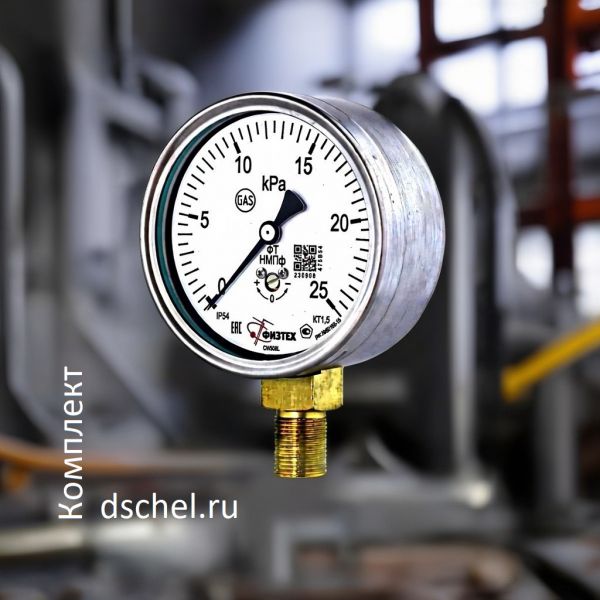 Напоромер мембранный показывающий НМПф 0-25 кПа кт.1,5 d.100 IP54 M20*1,5 РШ Физтех