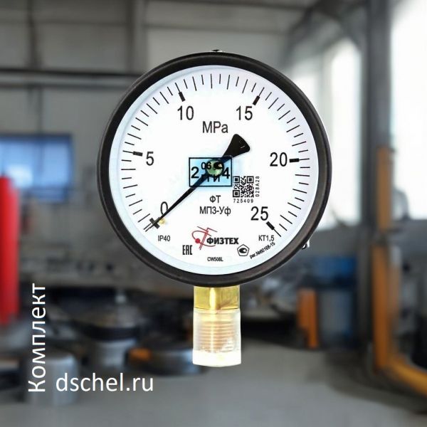Манометр МП3-Уф 0-25 МПа кт.1,5 d.100 IP40 M20х1,5 РШ Физтех с радиальным штуцером