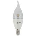 Светодиодная лампа Эра Led smd BXS-7W-827-E14 прозрачная свеча на ветру теплый свет
