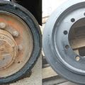 Восстановление резинового покрытия бандажного колеса