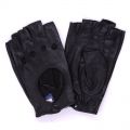Перчатки женские кожаные без пальцев с перфорацией ( черные )
