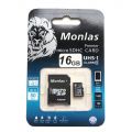 Карта памяти MicroSD Monlas 16 Гб microSDHC Class 10 + Adapter + USB adapter (TP)