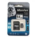 Карта памяти MicroSD Monlas 64 Гб microSDHC Class 10 + Adapter + USB adapter (TP)