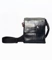 Мужская сумка мессенджер Mont Blanc 18-3039-1 небольшая натуральная кожа черный