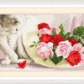 Набор для вышивания З-054 Кот и розы
