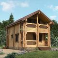 Проект дома-бани из бревна Стелла 67,5 м²